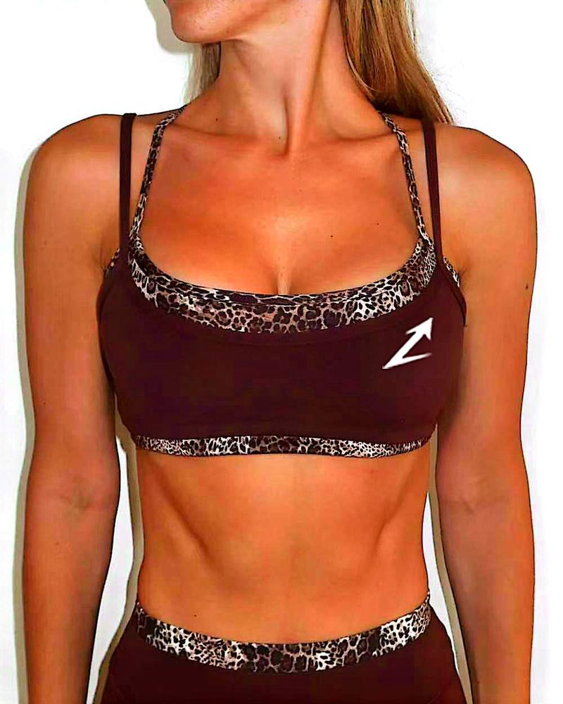 Leopard Strap Sports Bra